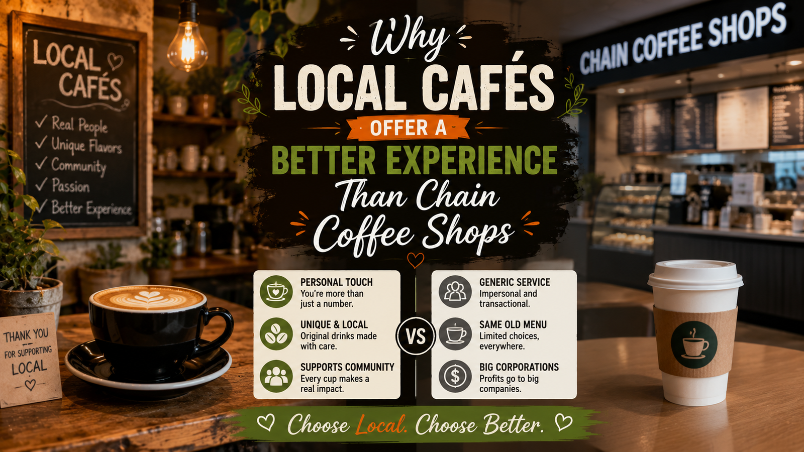 Why Local Cafés Offer a Better Experience Than Chain Coffee Shops