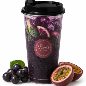 Pam’s Bakery Patience Kala Khatta Cooler with black grapes and passion fruit